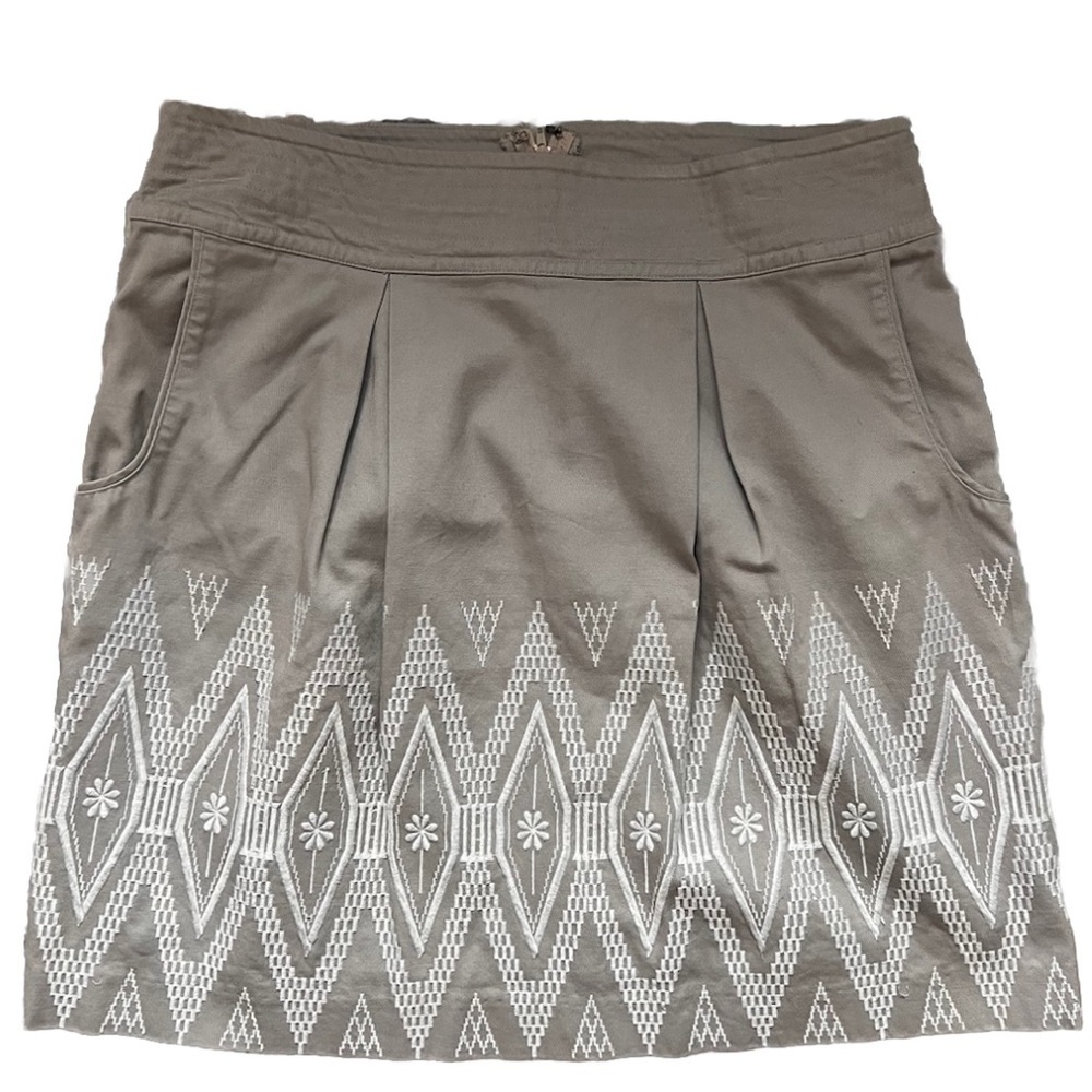 Banana Republic 100% Cotton Skirt Pleated Embellished Casual EUC